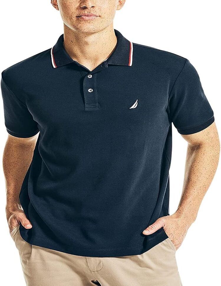 Nautica Polo De Manga Corta De Ajuste Clásico De Algodón Suave Y Liso. Camisa De Polo Para Hombre