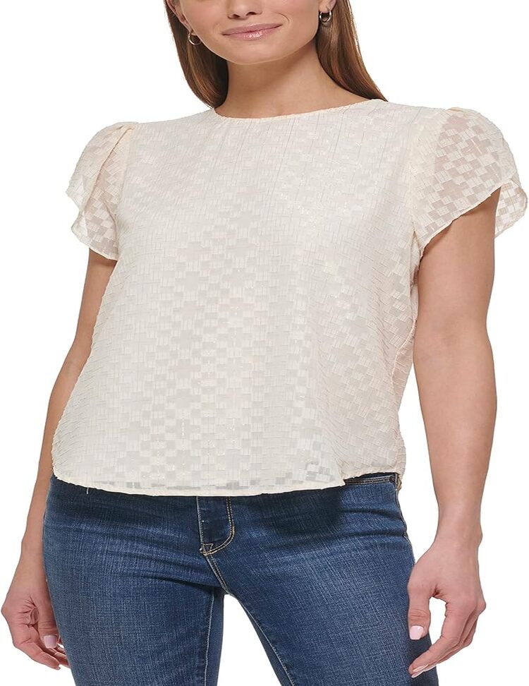 Blusa DKNY Hitsathips Everyday Con Mangas Abullonadas Y Tejido Para Mujer