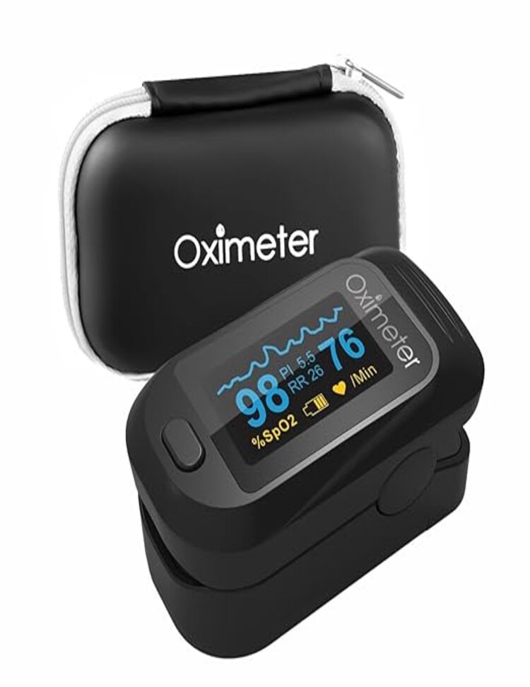 Blackultra Pulsioxímetro De Dedo, Oxímetro De Pulso, Medidor De Oxígeno Spo2 Y Monitor De Frecuencia Cardíaca, Oxímetro De Pulso Portátil Para Dedo, Baterías No Incluidas (Estuche De Almacenamiento)